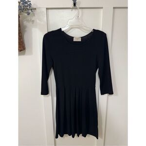 Everly Black Long Sleeve Fit & Flare Dress